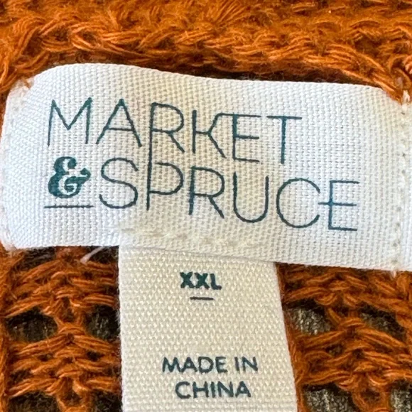 NEW Market & Spruce Pumpkin Oversize Long-Sleeve Open Long Cardigan with Pockets - Picture 8 of 8